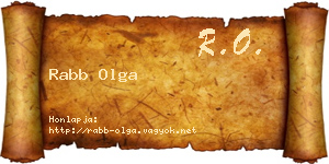 Rabb Olga névjegykártya